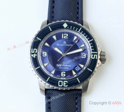 Swiss Copy Blancpain Fifty Fathoms Automatique Watch Titanium Case Blue Dial